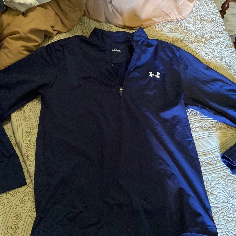 Under Armour mens half zip navy jacket size medium